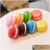 Decorative Flowers Wreaths 1Pc Simated Makaron Model Fake Cake Cream Snack Shooting Props Pographic Sketch Painting Dessert Drop Deliv Dhedj