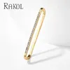 Stud RAKOL 1 Peça Ear Cuff Sem Piercing Clipe Moda Brincos para Mulheres Retângulo Jóias com Arco-íris Cz Zircônia Festa RE25866 231006