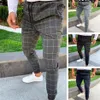 Pantalons pour hommes 2021 Spring Summer Fashion Hommes Casual Skinny Jogging Joggers Slim Fit Survêtement Sport Sweat Pantalon à carreaux K-289T