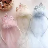 Accessori per capelli Cerchietto per bambina principessa retrò Corona in stile europeo dolce Trapano luminoso Fascia per capelli per bambini Festa di compleanno