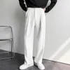 Pantalon de costume pour hommes, couleur unie, jambes larges, décontracté, nouveau Streetwear, Baggy, Style coréen, 3143