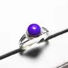 Bagues de cluster Véritable Naturel Sugilite Gemstone 925 Sterling Silver Bijoux Fashion Lady Bague Taille réglable