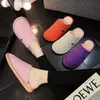 Pantoufles simples pour hommes et femmes, pantoufles d'intérieur pour chambre à coucher, en PU, tongs souples et solides, chaussures chaudes en peluche en fourrure, nouvelle collection automne hiver 2023