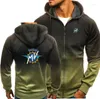 Mannen Hoodies 2023 Sweatshirt Mannen Rits Kleurverloop Tops Herfst MV Agusta Corse Print Heren Capuchon