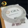 Zuanfa Hip Hop Jewelry 10mm 8''- 24'' Iced Out Cuban Bracelet 925 Silver Moissanite Diamond Cuban Link Chain for Men Women