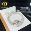 Zuanfa Hip Hop Jewelry 10mm 8''- 24'' Iced Out Cuban Bracelet 925 Silver Moissanite Diamond Cuban Link Chain for Men Women