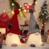 Decorações de natal decorações de natal high-end com luzes anão malha chapéu luminoso rudolph boneca adorno 231005