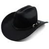 Hoeden met brede rand Emmerhoeden Vintage westerse cowboyhoed voor heren Heren Dame Jazz Cowgirl met leren brede rand Cloche Kerk Sombrero Hombre-petten 231006