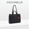 Coccinelle/Kechner Big C -serie Ny shoppare stor färgkontrast mode handhållen en axel tygväska för kvinnor