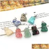 Ciondoli in pietra naturale Piccoli pendenti di gatto intagliato Moda animale per creazione di gioielli Collana Orecchini Fengshui Consegna di goccia F Dhgarden Dhavf
