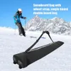 Sacs de ski et de snowboard Housse de snowboard en tissu Oxford imperméable avec roue Sac de rangement pour équipement de ski Résistant à l'usure Résistant aux rayures pour les sports de plein air 231005