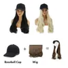 Kvinnor peruk med hatt svart baseball cap magi en sekund ändra hårstil skönhet makeup rak lockigt hår crossdressing party y2299p