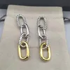 Earrings earrings designer Color jewelry bijoux Double woman fashion earring Jewelry Twisted luxury Four Ring Buckle Chain Dy High Quality Accessories