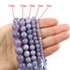 ビーズ天然石カット表面紫色の大理石のための宝石のために脱皮針を作るdiyブレスレットストランド4-12 mm