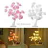 Table Lamps 24LED Rose Flower Tree Lights Battery/USB Table Lamp Desktop Ornament Bedside Night Light For Christmas Party Bedroom Decoration YQ231006