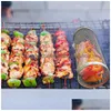 Grillwerkzeuge Zubehör Edelstahl Grill Kochen Grillrost Outdoor Cam Drum Grillkorb Lagerfeuergitter Picknick Kochgeschirr Dh7Fv