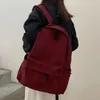 Школьные сумки, рюкзак, однотонный черный, большой емкости, модный Ulzzang Harajuku, повседневная водонепроницаемая сумка на молнии для студентов, японский стиль 231005