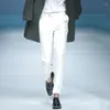 Pantaloni da uomo Casual 2023 Bianco Estate Gentleman Show Moda Nove Punti Vita media Gioventù