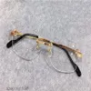 Modedesign 18k Rahmen 0284O vergoldete ultraleichte quadratische randlose optische Brille Herren Business Style Brillen Top Qualität286M