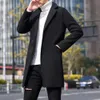 Men s Trench Coats Men Coat Single Button Korean Style Autumn Winter Thick Slim Windbreaker Streetwear Clothing 231005