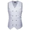 Men's Vests White Paisley Double Breasted Dress Suit Vest Men 2021 Brand Slim Fit Wedding Grom Prom Waistcoat Gilet Costume X2417