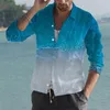 القمصان غير الرسمية للرجال قميص شاطئ الصيف الملون