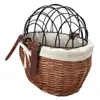 Panniers Bags Bike Basket Wicker with Wire Top Handlebar Pet 231005