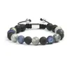 Bracelet en acier inoxydable de conception de mode Mix 10mm Pierre Bracelet en macramé Hommes Mélange naturel Pierres Univers Yoga Chakra Bracelet solaire2033