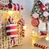 Juldekorationer 1Box Christmas Candy Cane Hanging Ornament White Red Lollipop Cane Pendant Xmas Tree Decor Home Party Year Christmas Navidad 231005