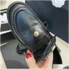 Dress Shoes Loafers 2023 Fall Fashion Leather Ringer All-Match Small High-Quality Womens Single Foot Metal Buckle Black Drop Deliver