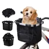 Sacoches Sacs Panier Avant De Vélo Vélo Petit Chien De Compagnie Pochette De Transport 2en1 Détachable VTT Vélo Guidon Tube Suspendu Pli Bagage Sac 5KG Charge 231005