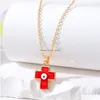 Pendant Necklaces Colorf Turkish Blue Evil Eye Cross Necklace For Women New Trendy Lucky Clavicle Chain Choker Jewelry Drop Delivery P Dhb82