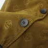 Outerwear dames plus size jas herfst casual kleding mode corduroy bloemen emboss rapel rapel outdar met curve jassen d5 8215