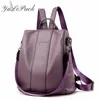 Schooltassen Antidiefstal lederen rugzak vrouwen vintage schoudertas dames hoge capaciteit reizen schooltassen meisjes mochila feminina y231005