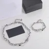 Silver bracelet necklace, designer jewelry, fashion personality triangular thick chain set, to send family friends lovers or their own best gifts