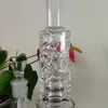 Bongo de vidro Swiss Perc - 13,7 polegadas - cinza - narguilé de tubo reto - junta fêmea