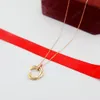 Klassieke hete Tri-circle designer ketting sierlijke hanger designer choker ketting vergulde cirkel ketting party office