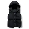 Mäns västar Autumn Men Solid Vest Jacket Varma herrarnas ytterkläder Waistcoat Casual Vests Hooded Jacket Mäns ärmlösa jackor plus storlek 7xl 231005