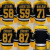 リバースレトロホッケー71 Evgeni Malkin Jersey Man 59 Jake Guentzel 58 Kris Letang 66 Lemieux 87 Sidney Crosby Stitched Sport Team Classics Heritage Stadiumシリーズ