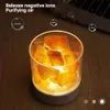 Table Lamps ZK45 USB Crystal Light Natural Himalayan Salt Lamp Led Lamp Air Purifier Warm Novelty Lighting Table Lamp Bedroom Lava Lamp# YQ231006