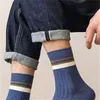 6 conjuntos de meias duplas masculinas desodorantes de alta qualidade outono e inverno meias longas esportes grossos quentes suor absorvente meias masculinas