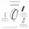 Oryginalny 925 Srebrny pierścionek podwójny koło czarny czysty przez czysty CZ Pierścień palca dla kobiet drobna srebrna biżuteria SCR082 2011243E