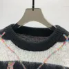 5 Herrenpullover, gestreifter Rundhalspullover, Herren-Alphabet-Jacquard-Designer-Herbst- und Wintermode, warmer Strickpullover, weiches Kaschmir-Mischgewebe, Oberteil, Größe ZP04