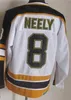 Man Vintage Hokey 8 Cam Cam Neely Jersey Retro 77 Ray Bourque Classic CCM 75 Yıldönümü Emekli Kazak Tüm Dikiş Takımı Renk Siyah Beyaz Sarı Spor Hayranları