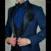 Trajes para hombre, traje rojo de 3 piezas para hombre, esmoquin de boda con solapa negra ajustada 2023, fiesta Formal (Blazer, chaleco y pantalones)