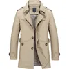 Men s Trench Coats Mode hommes vestes marque décontracté affaires manteau hommes loisirs pardessus mâle simple boutonnage coupe-vent grande taille 231005