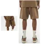 Shorts pour hommes Style américain High Street Man Coton Terry pour l'été 275g Lâche Brown Cordon Poche Pantalon Hip Hop Sweatpant