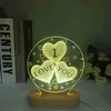 Lampade da tavolo 2023 I più nuovi 3D LED Kid Night Light Tavolo da pranzo Lampada da comodino Romantico Ti amo Lampada Decorazione della casa per bambini Regalo in legno YQ231006