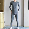 Men's Thermal Underwear Men Long Johns Ice Silk Quick Drying Sleeve T-shirts Undershirts Sleep Bottoms Leggings Breathable Slip Sleepwear