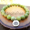 MG0692 Natural A -klass afrikansk gul jade armband naturlig ädelsten chakra mala armband trendiga kvinnor yoga mala armband228l